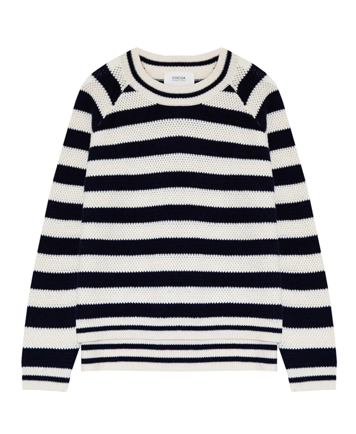 Dora Jumper in Navy Stripe-Sweaters-Cocoa Cashmere-Navy Stripe-XS-Mercantile Portland