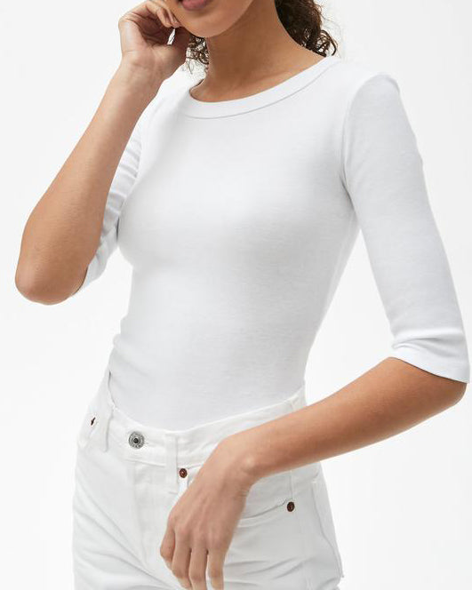 Dot 3/4 Sleeve Tee-Clothing-Michael Stars-White-O/S-Mercantile Portland