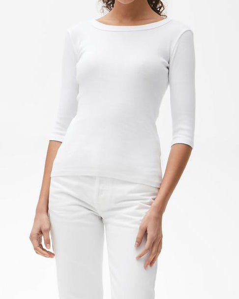Dot 3/4 Sleeve Tee-Clothing-Michael Stars-White-O/S-Mercantile Portland