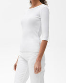 Dot 3/4 Sleeve Tee-T-Shirts-Michael Stars-White-O/S-Mercantile Portland