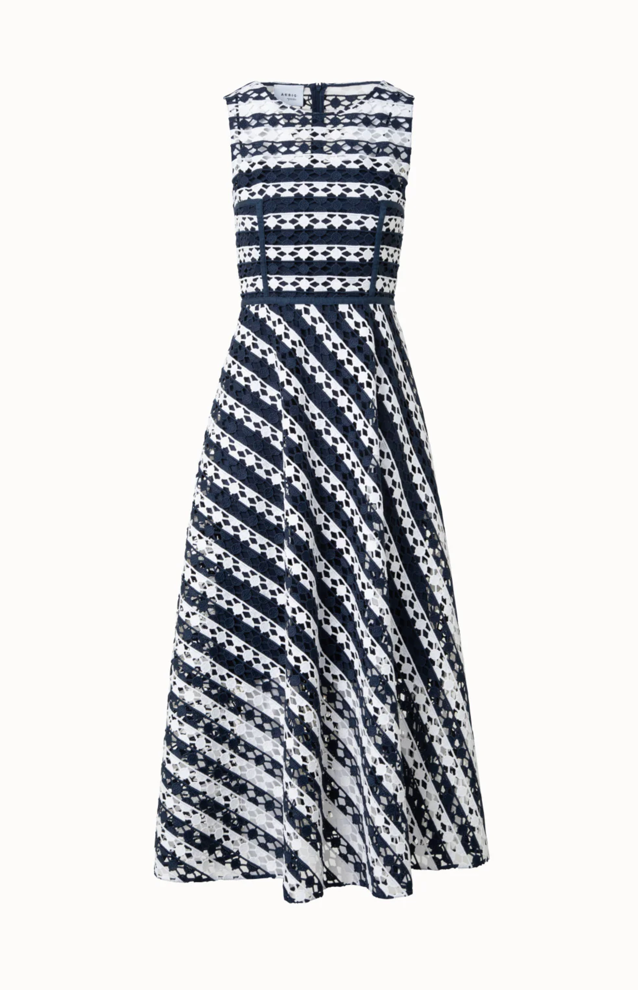 Dot Cut-Out Dress-Denim-Akris Punto-Navy_Cream-2-Mercantile Portland