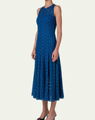 Dotted Guipure Lace Midi Dress-Dresses-Akris Punto-Medium Blue Denim • Akris Punto • Dotted Guipure-0-Mercantile Portland