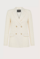 Double-Breasted Blazer with Herringbone Design-Clothing-Seventy-Panna-38-Mercantile Portland