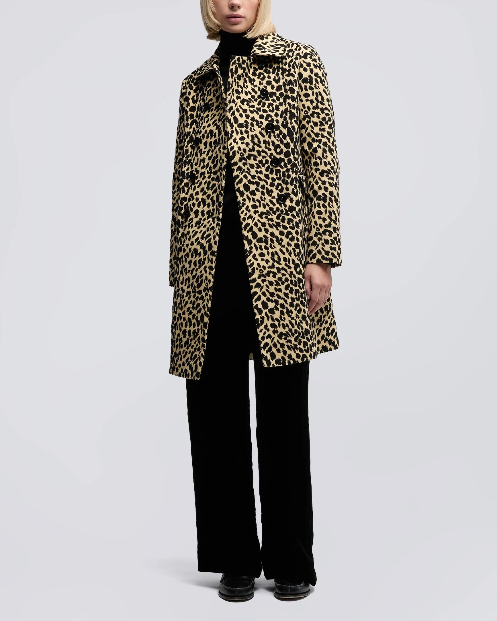 Double Breasted Leopard Coat-Clothing-Aspesi-Leopard-34-Mercantile Portland