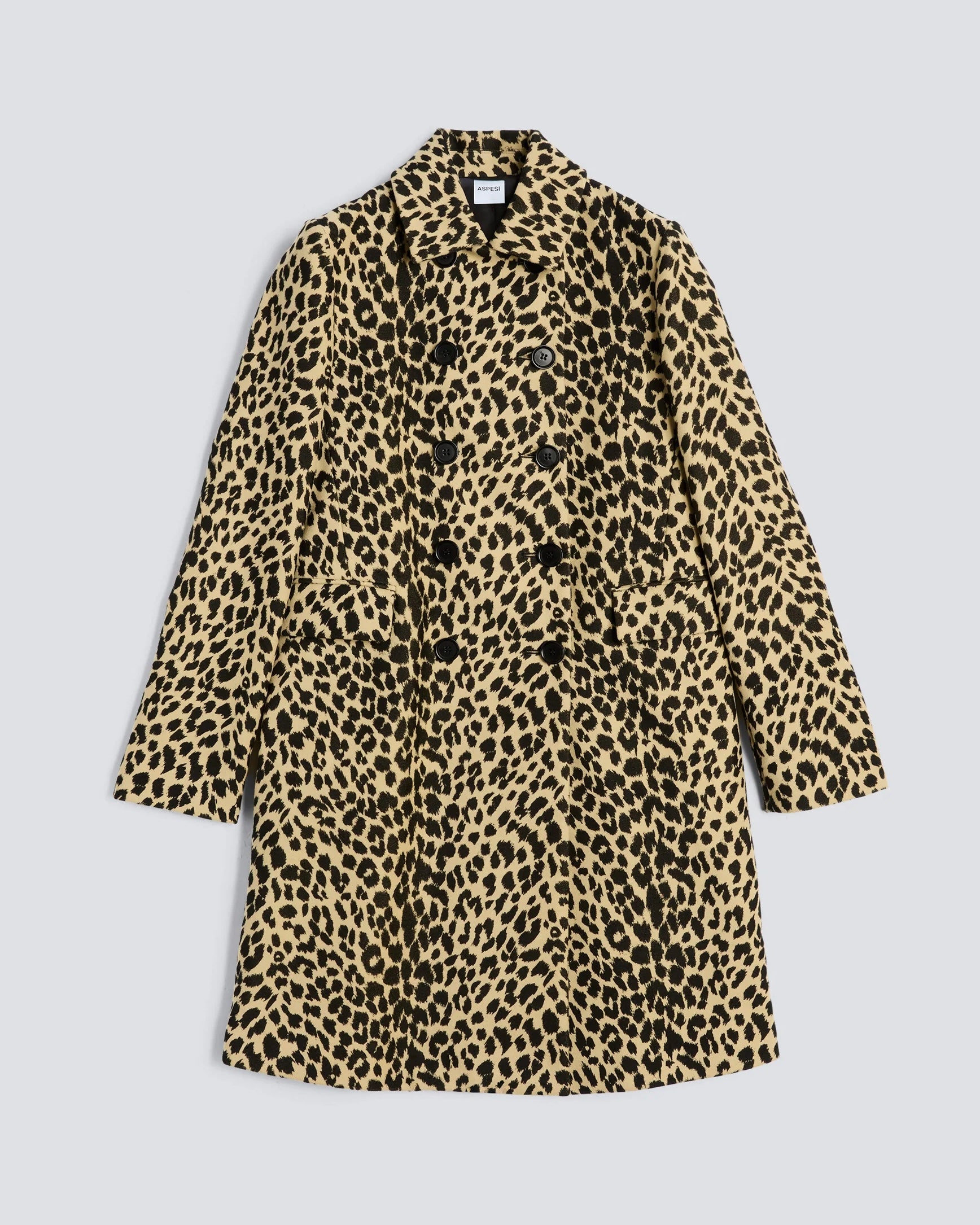 Double Breasted Leopard Coat-Clothing-Aspesi-Leopard-34-Mercantile Portland