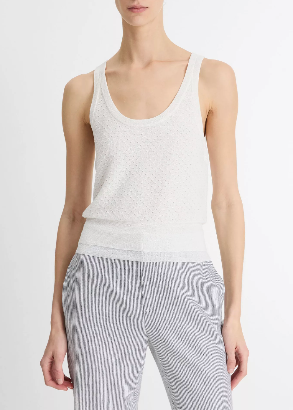 Double-Layered Mesh Cami-Clothing-Vince-Optic White-XS-Mercantile Portland