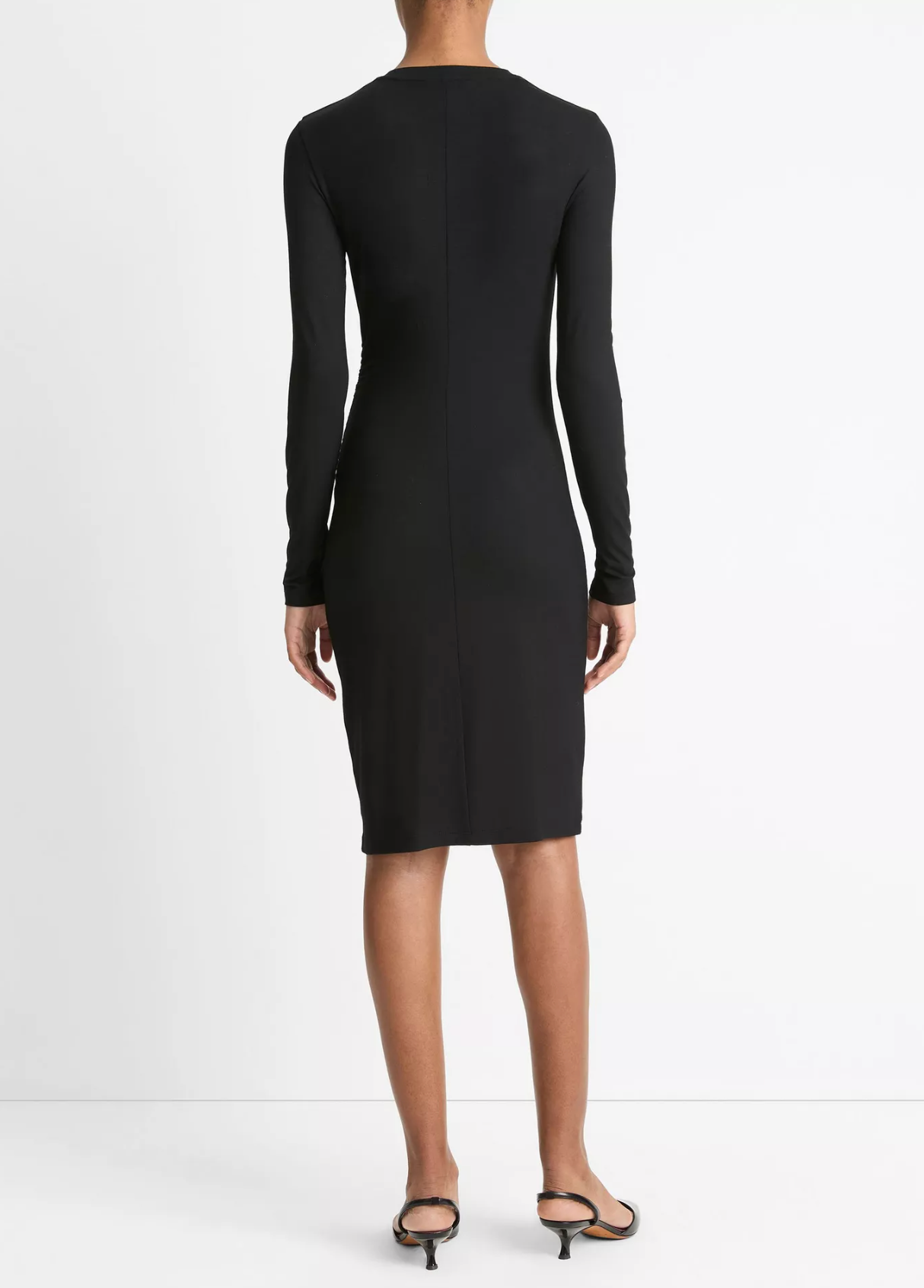 Draped Long-Sleeve Dress-Clothing-Vince-Black-XXS-Mercantile Portland