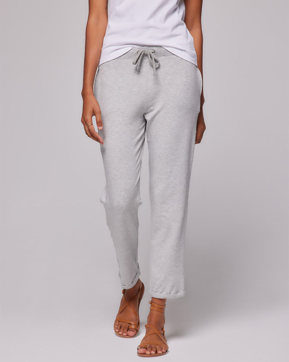 Drawstring Pant with Cuff-Clothing-Majestic Filatures-Gris-1-Mercantile Portland