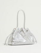 Drawstring Pouchette in Crinkled Silver-Handbags-Mansur Gavriel-Silver-OS-Mercantile Portland