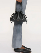 Drawstring Pouchette in Crinkled Silver-Handbags-Mansur Gavriel-Silver-OS-Mercantile Portland