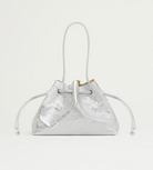 Drawstring Pouchette in Crinkled Silver-Handbags-Mansur Gavriel-Silver-OS-Mercantile Portland