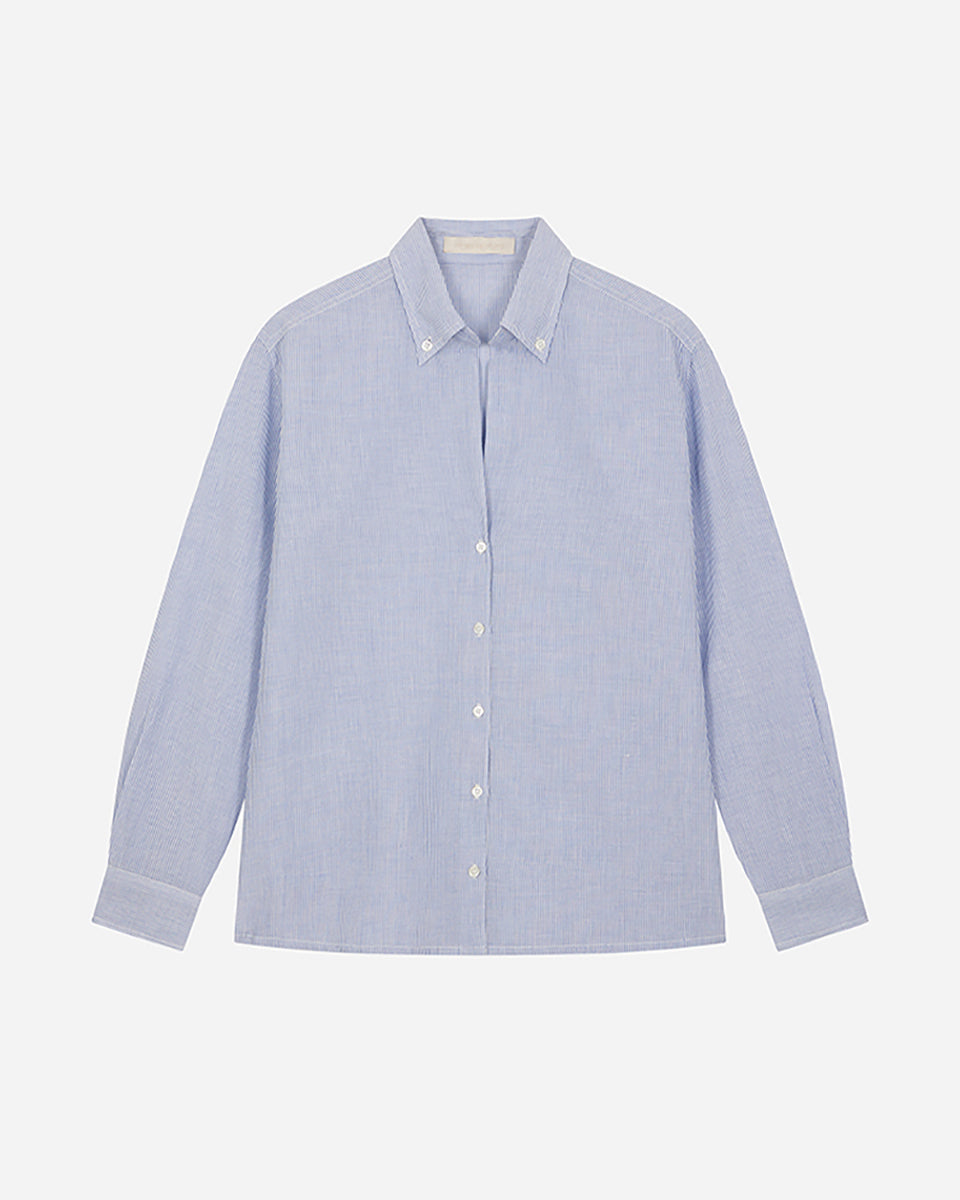 Druyat Shirt-Shirts-Vanessa Bruno-Blanc/Blue-34-Mercantile Portland