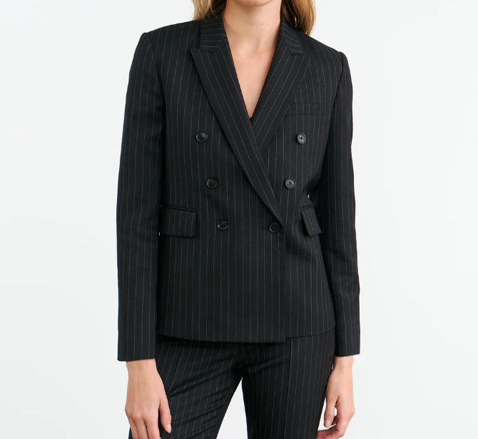Duran Jacket-Clothing-Nili Lotan-Dark Charcoal Pinstripe-00-Mercantile Portland