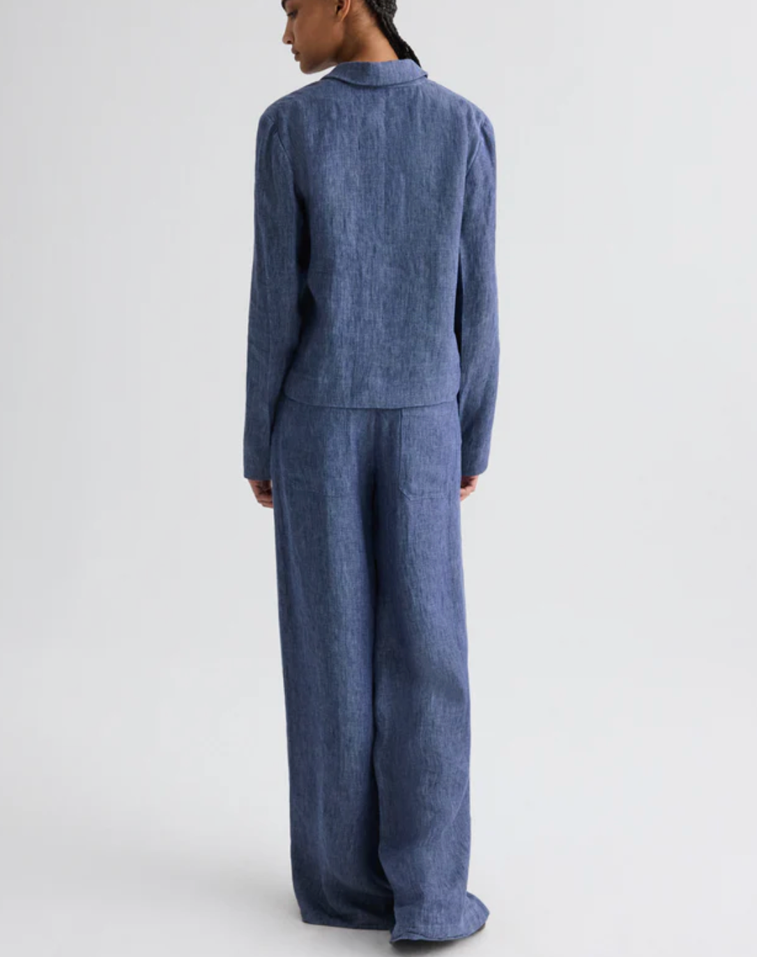 Dylan Pant in Washed Hemp Denim-Pants-TWP-Medium Indigo-2-Mercantile Portland