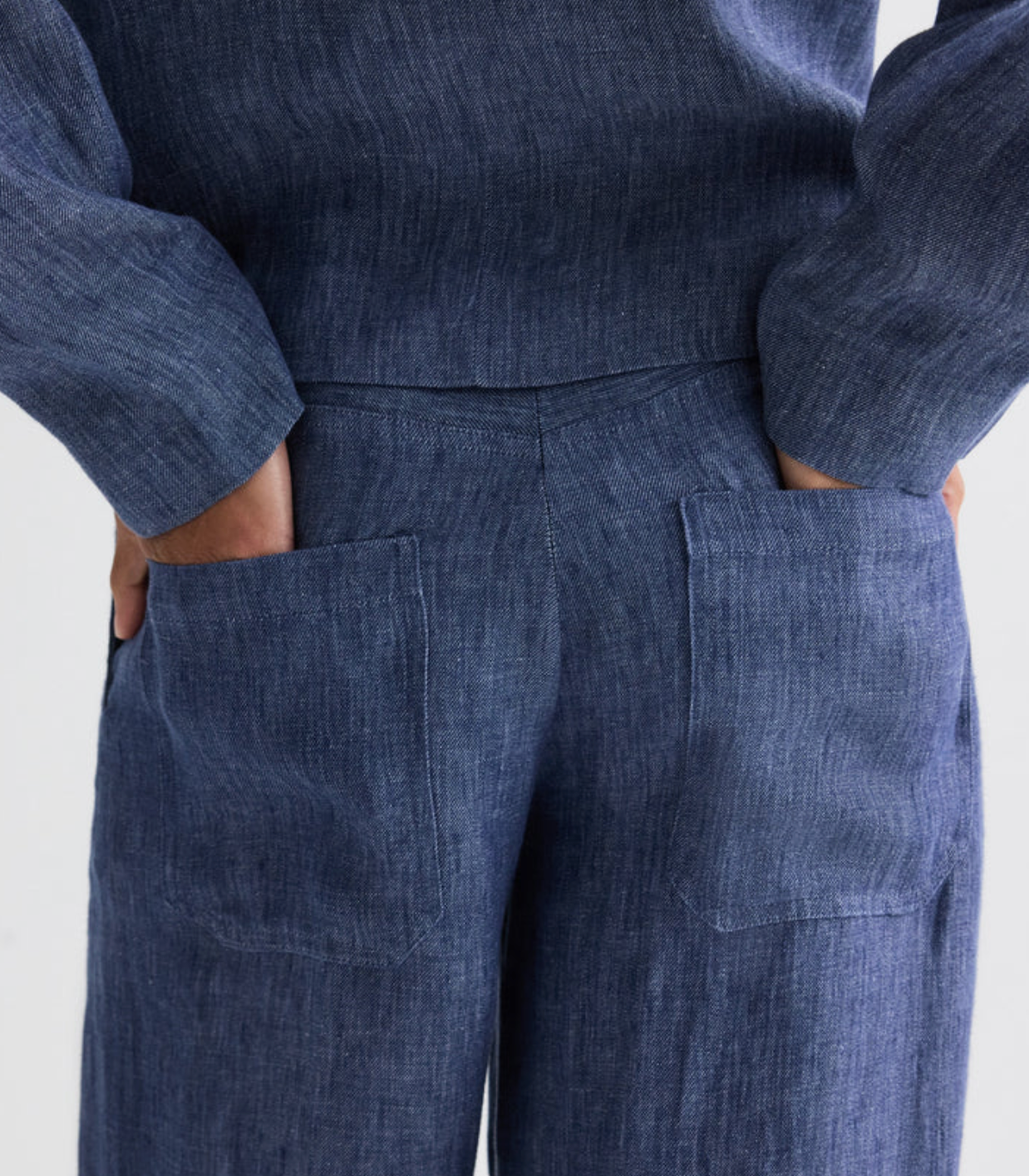 Dylan Pant in Washed Hemp Denim-Pants-TWP-Medium Indigo-2-Mercantile Portland