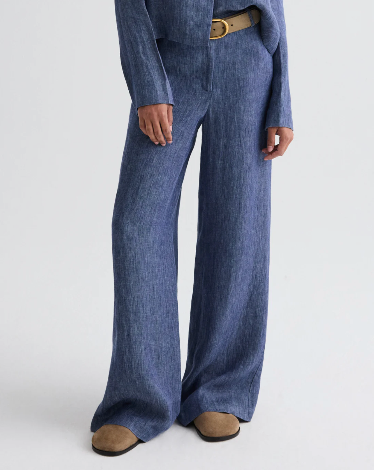 Dylan Pant in Washed Hemp Denim-Pants-TWP-Medium Indigo-2-Mercantile Portland