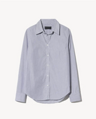 Dyllan Shrunken Shirt-Clothing-Nili Lotan-Mini Navy Stripes-XS-Mercantile Portland