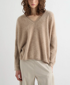 Easy V-neck Pullover-Sweaters-MEIMEIJ-Croissant-S-Mercantile Portland
