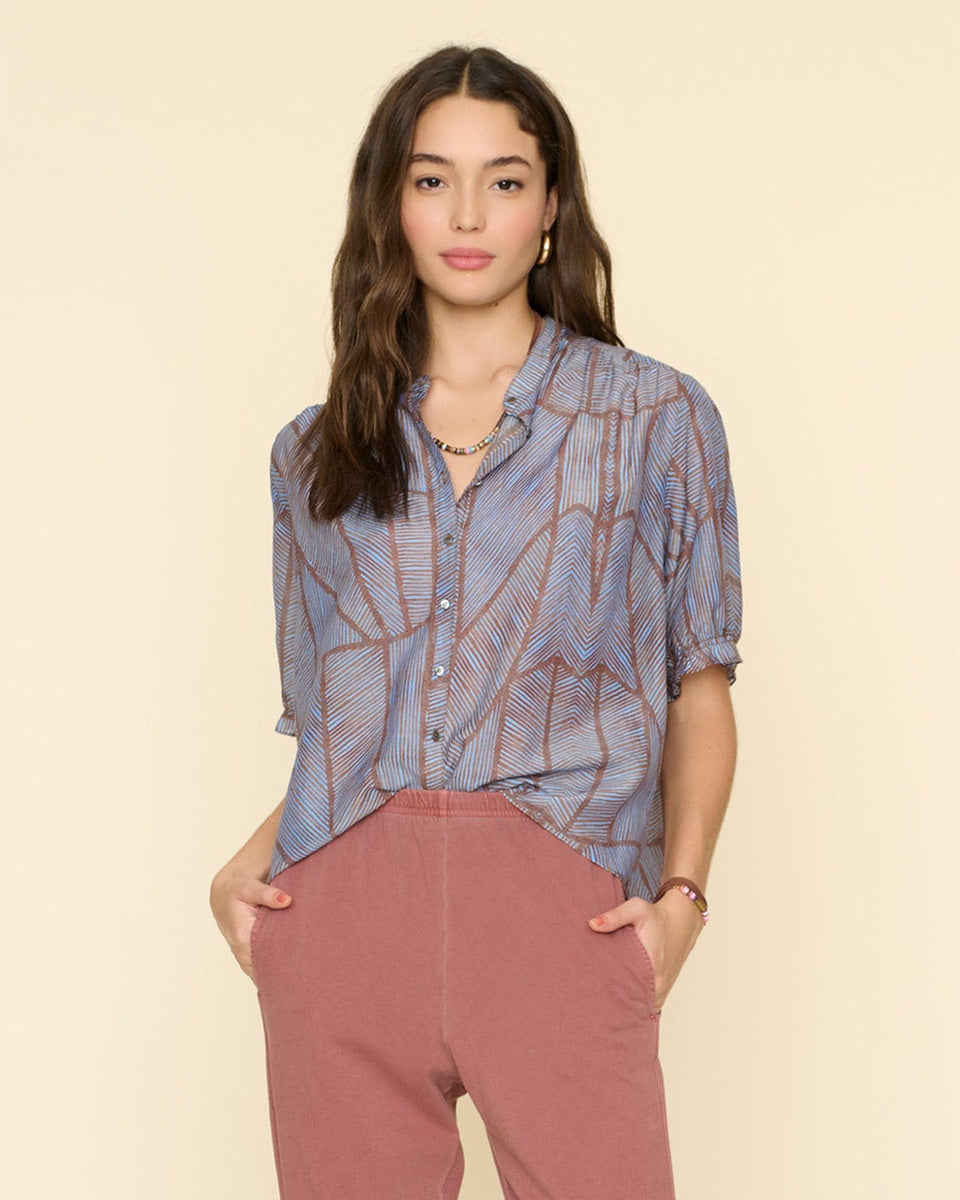 Eden Shirt-Shirts-Xirena-Cyan Geode-XS-Mercantile Portland