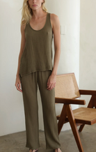 Elastic-Band Pant in Army-Pants-FELICITE-Army-1-Mercantile Portland