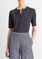 Elbow-Sleeve Henley-Clothing-Vince-Night Lake-XS-Mercantile Portland