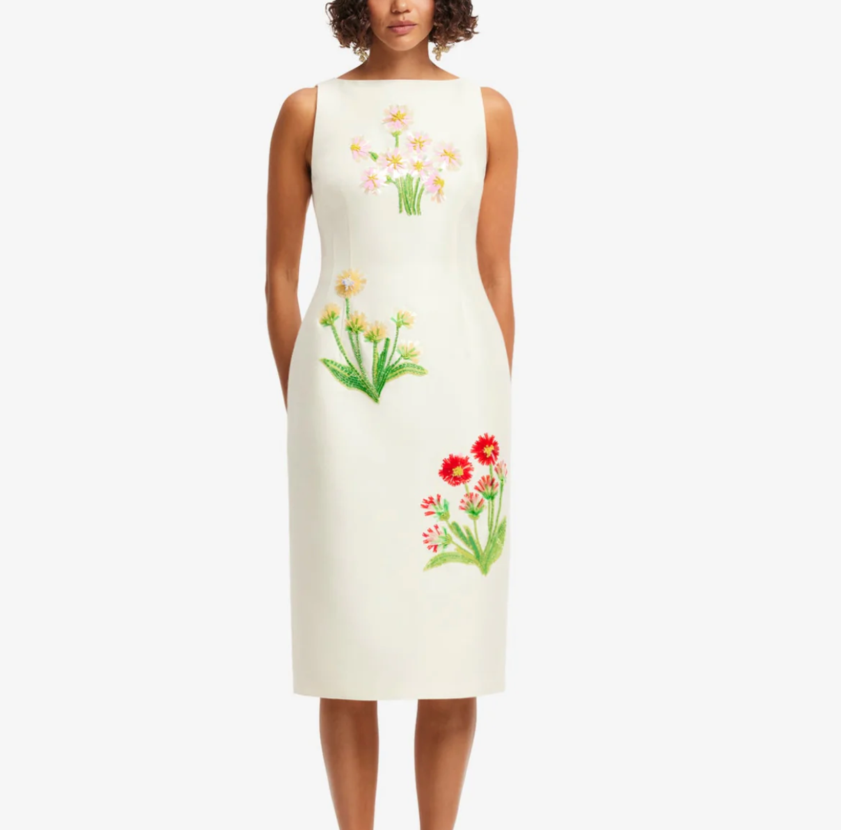 Eleanor Embellished Midi Dress-Dresses-LEO LIN-Wildflower-4-Mercantile Portland