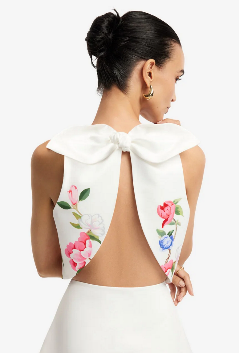 Ella Bow Backless Top-Tops-LEO LIN-Snow-0-Mercantile Portland