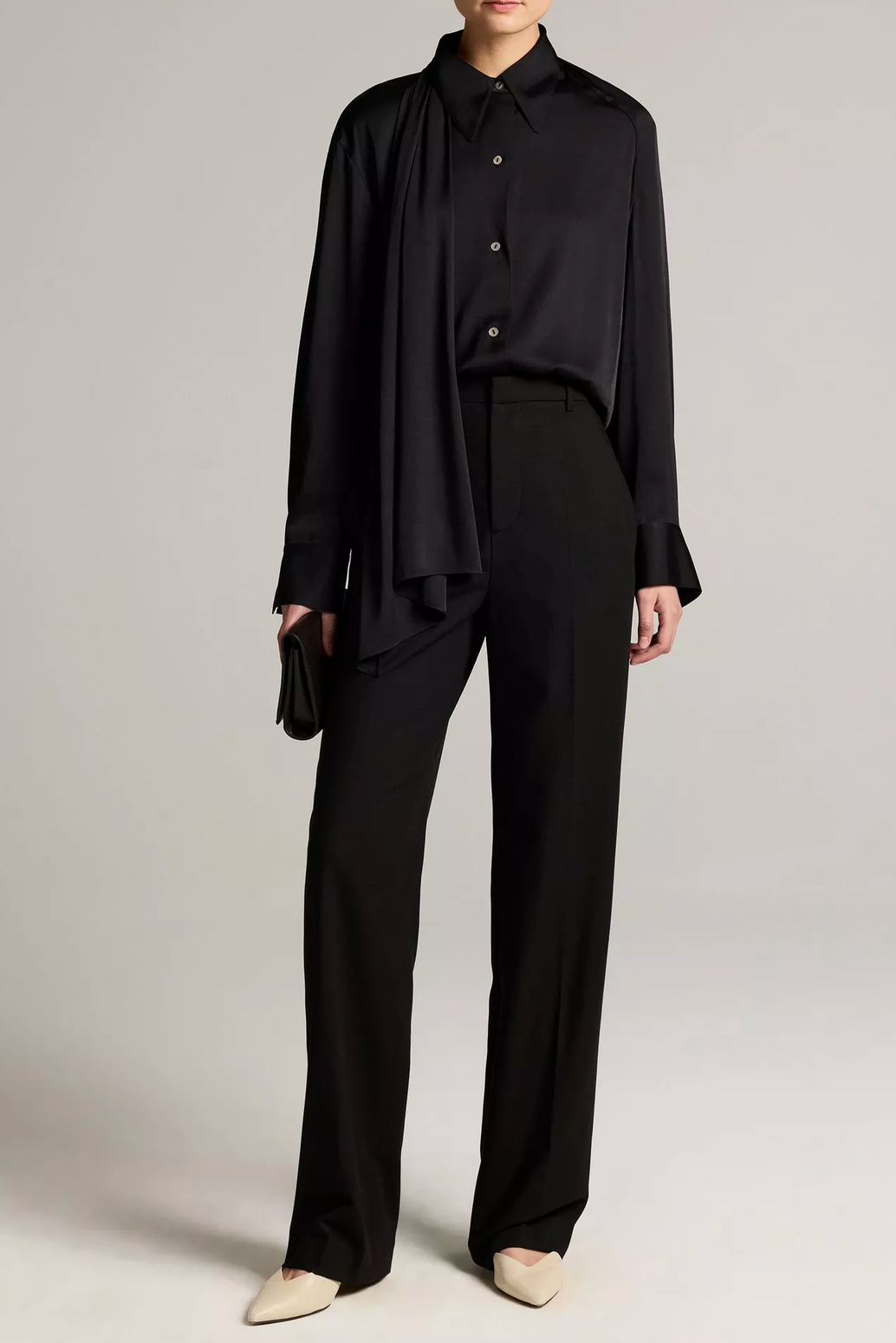 Elsa Fine Suiting Trouser in Black-Pants-Vince-Black-0-Mercantile Portland