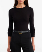 Emelie Long Sleeve Tee-Clothing-Nili Lotan-Black-XS-Mercantile Portland