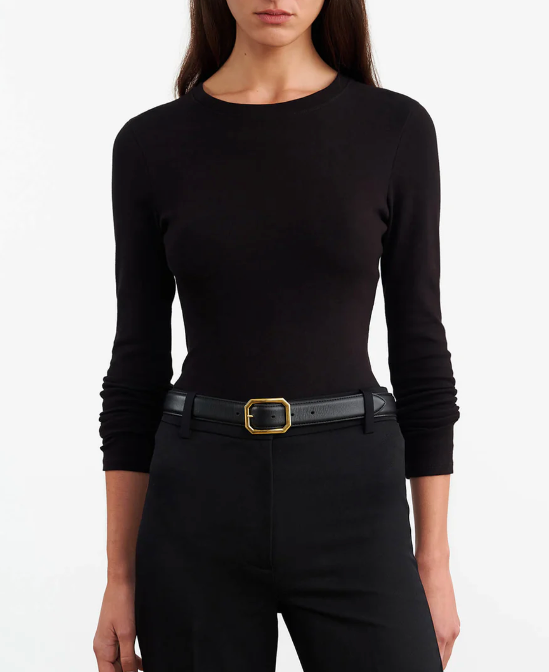 Emelie Long Sleeve Tee-T-Shirts-Nili Lotan-Black-XS-Mercantile Portland