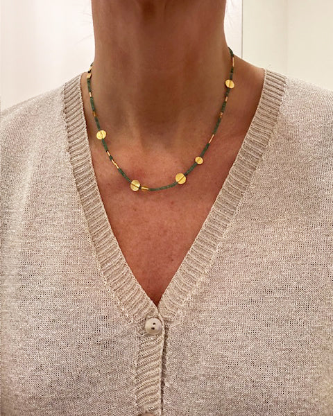 Emerald Bead Necklace-Jewelry-Ara Collection-OS-Mercantile Portland