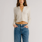 Emilia Shoulder Pad Cashmere Cardigan-Clothing-Sablyn-Gardenia-XS-Mercantile Portland