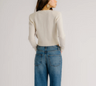 Emilia Shoulder Pad Cashmere Cardigan-Clothing-Sablyn-Gardenia-XS-Mercantile Portland