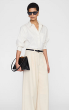 Essie Cropped Shirt in Cream Pinstripe-staging-Anine Bing-Cream Pinstripe-XS-Mercantile Portland