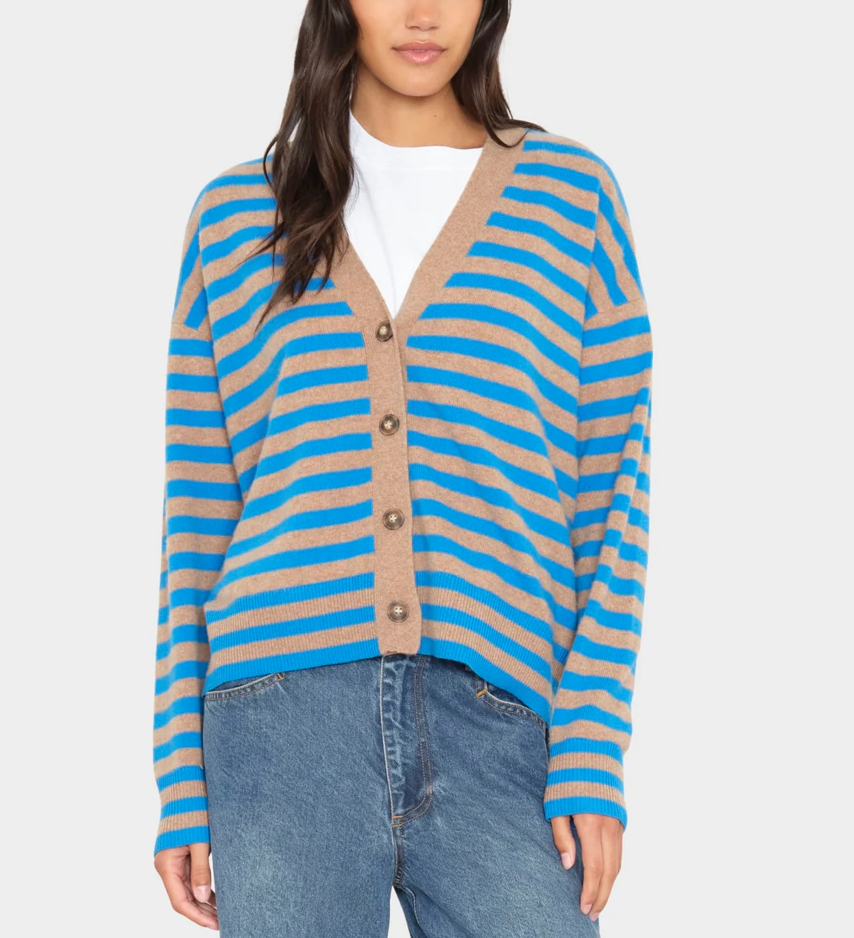 Estelle Cardigan-Sweaters-Xirena-Cobalt / Sand-XS-Mercantile Portland