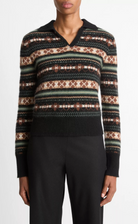 Fair Isle Cashmere Polo Sweater-Clothing-Vince-Cacao Malachite combo-XXS-Mercantile Portland