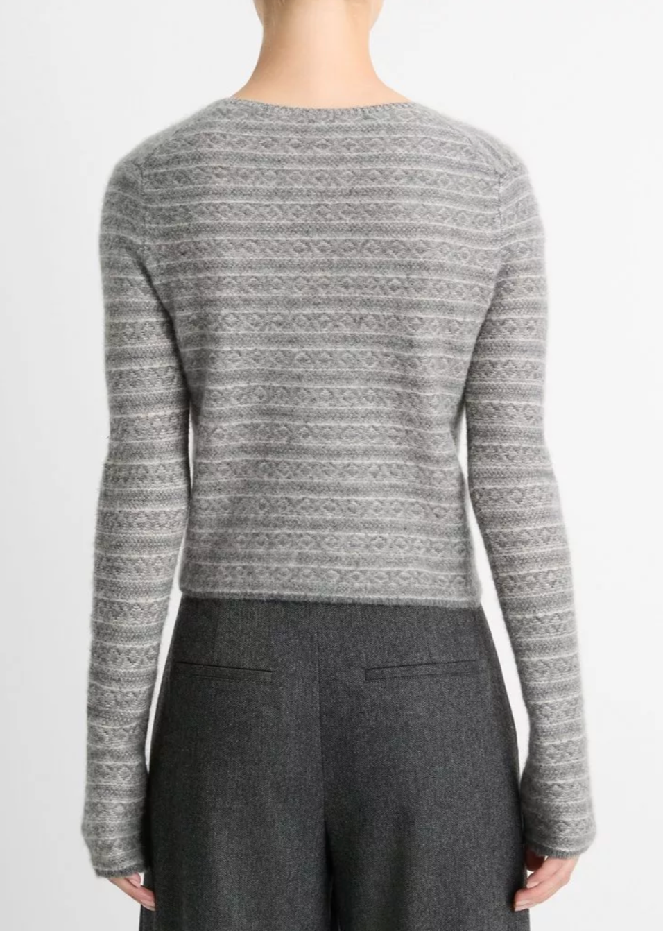 Fair Isle Cashmere V-Neck Sweater-Clothing-Vince-Heather Sandshell Combo-XXS-Mercantile Portland