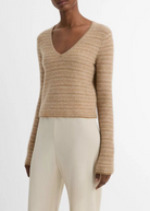 Fair Isle Cashmere V-Neck Sweater-Clothing-Vince-Heather Sandshell Combo-XXS-Mercantile Portland