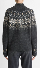 Fair Isle Donegal Fair Isle Turtleneck Sweater-Sweaters-Vince-Heather Charcoal Combo-XXS-Mercantile Portland