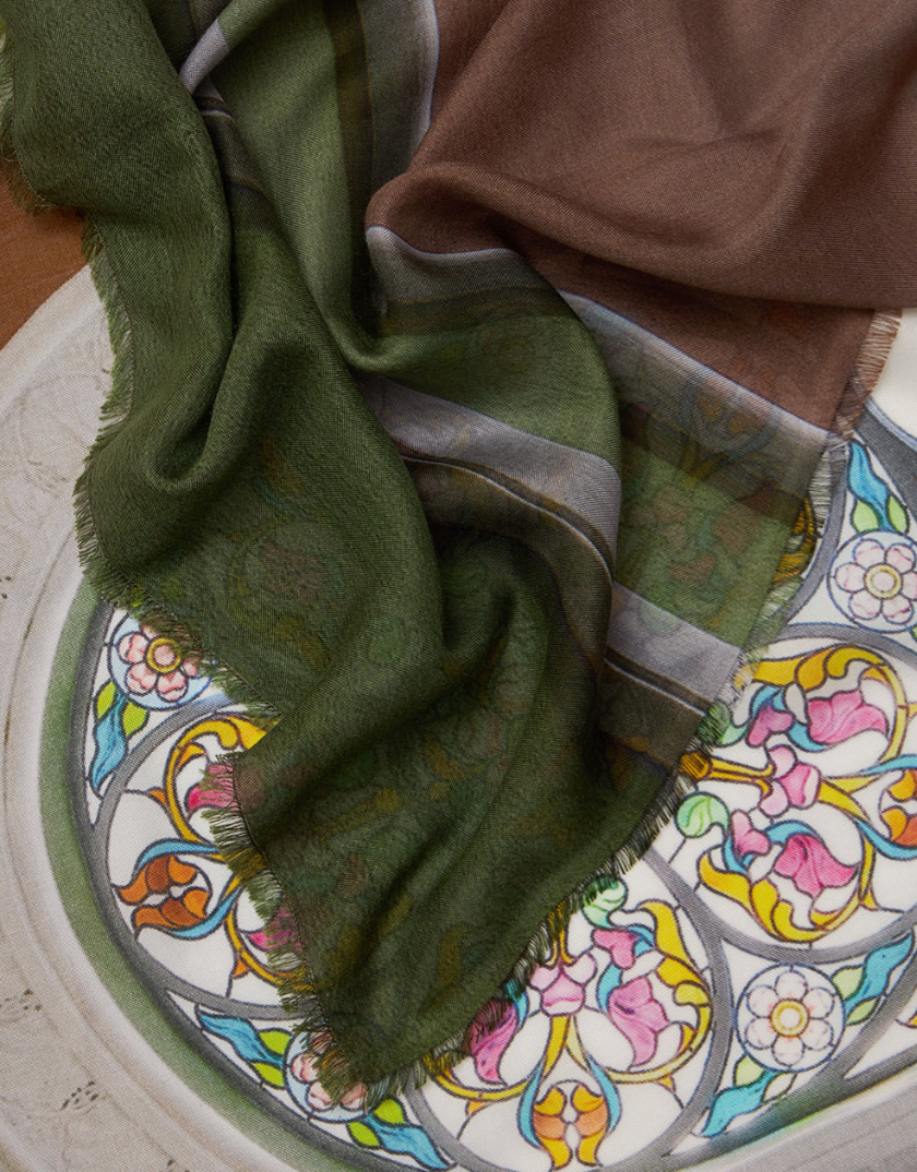 Faliero Sarti Scarf | in collaboration with Massimo Listri | Banca Nazionale-Scarves and Wraps-FALIERO SARTI-Beige-One Size-Mercantile Portland