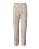 Farell Cotton Seersucker Striped Pants-Pants-Akris Punto-Cream Black Stripe-2-Mercantile Portland