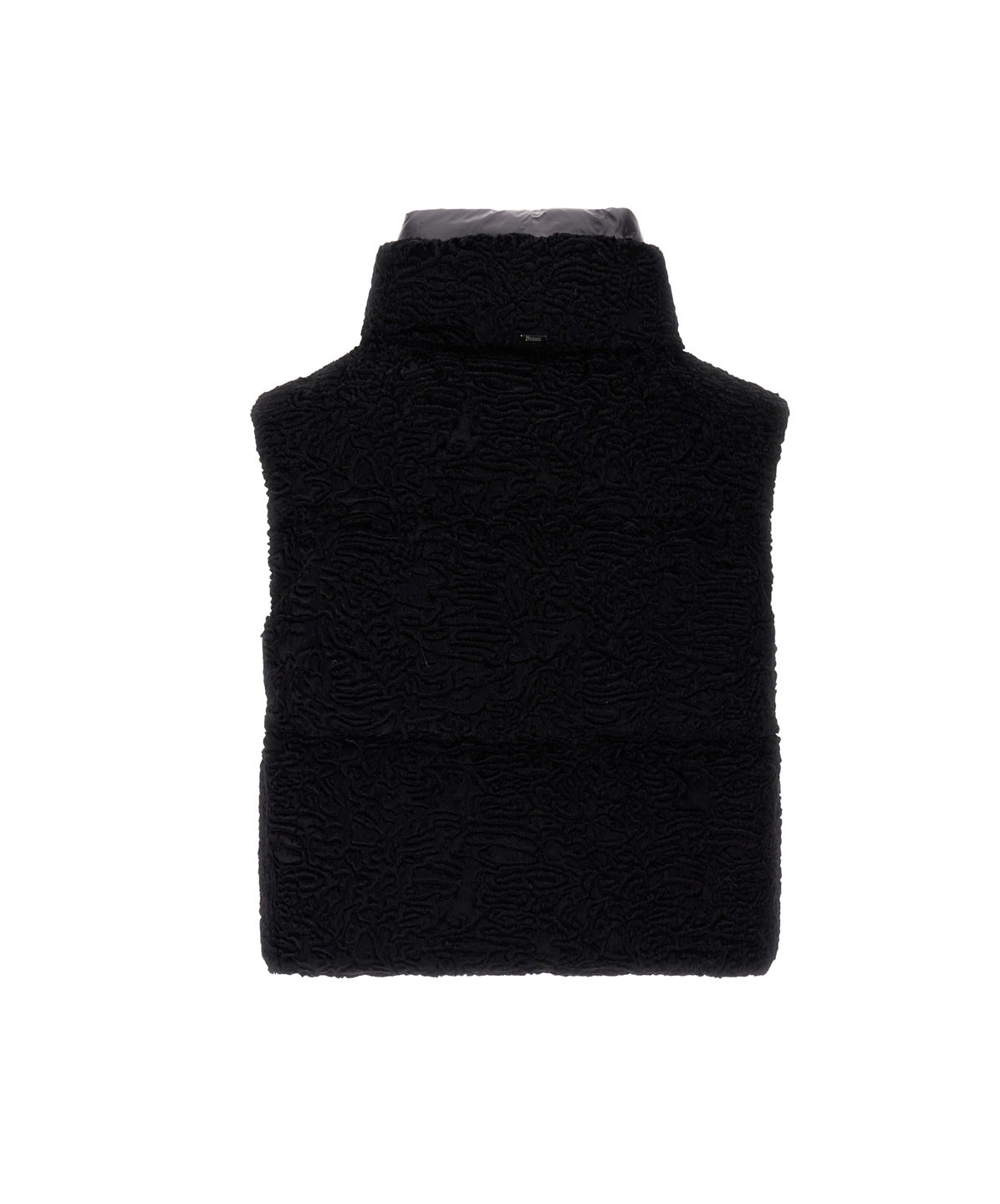 Faux Astrakhan Vest-Outerwear-Herno-Black-36-Mercantile Portland