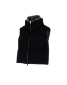 Faux Astrakhan Vest-Outerwear-Herno-Black-36-Mercantile Portland