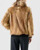 Faux Fur Bomber Jacket-Outerwear-Akris Punto-Camel Multicolor-0-Mercantile Portland