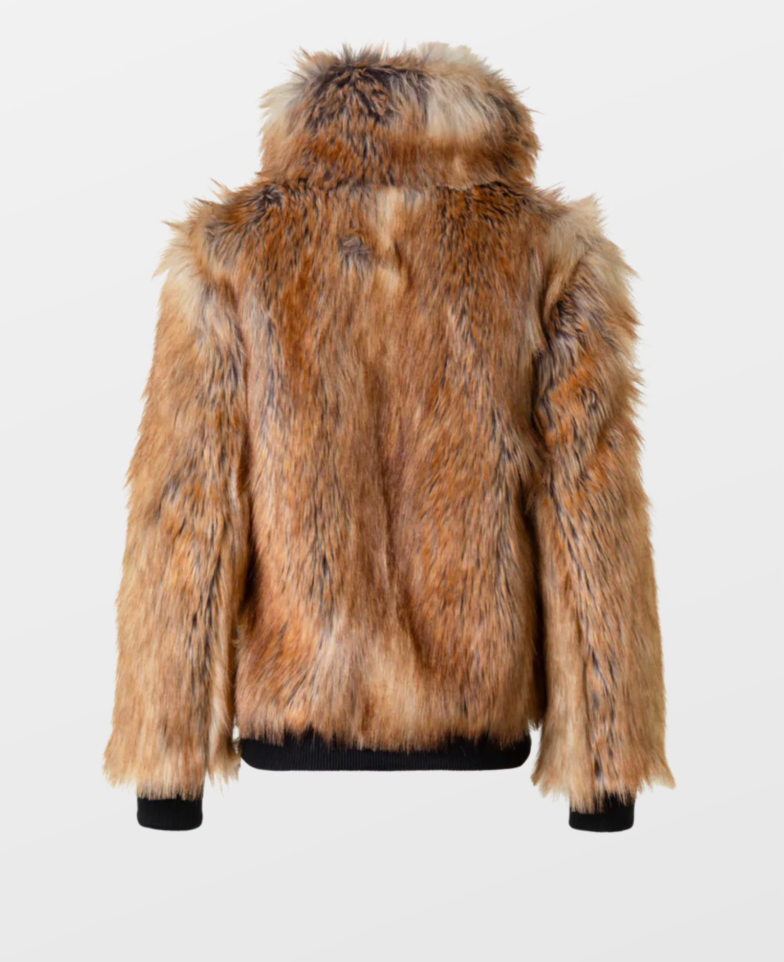 Faux Fur Bomber Jacket-Outerwear-Akris Punto-Camel Multicolor-0-Mercantile Portland