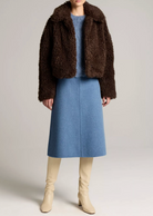 Faux Fur Cropped Jacket in Pinewood-Outerwear-Vince-Pinewood-XS-Mercantile Portland