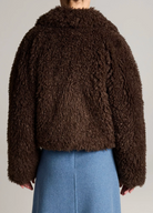 Faux Fur Cropped Jacket in Pinewood-Outerwear-Vince-Pinewood-XS-Mercantile Portland