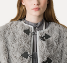 Faux Fur Jacket With Embroidered Toggle Fastenings-Clothing-Forte Forte-00-Pearl-Mercantile Portland