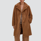 Faux Fur Lapel Coat-Outerwear-Herno-Camel-36-Mercantile Portland