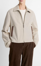 Faux Leather Trim Cotton Cropped Jacket-Jackets-Vince-villa stone-XXS-Mercantile Portland